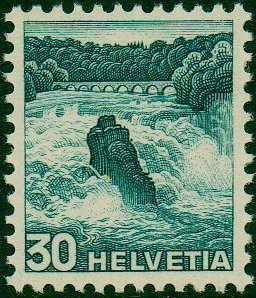 Briefmarken Schweiz Switzerland 1948 10c Green Urmarke Chateau Chillon Castle