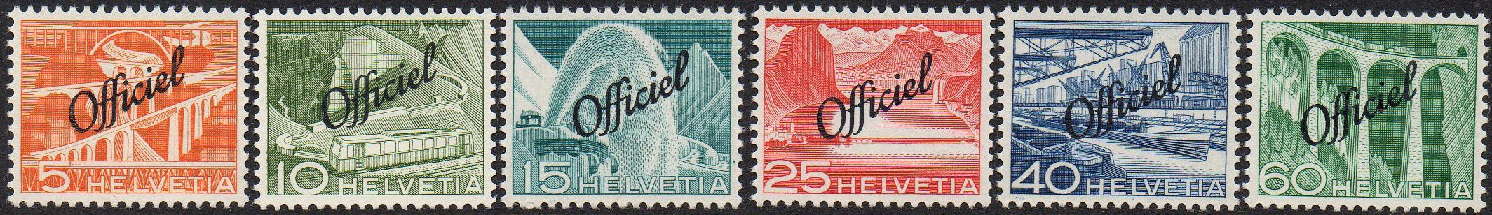 Briefmarken Schweiz Switzerland 1949/1950 Landschaften Urmarken Landscape series railways
