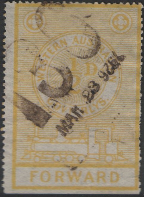 Western Australia Railway Parcels Stamps First & Second Series ½d used and dated
