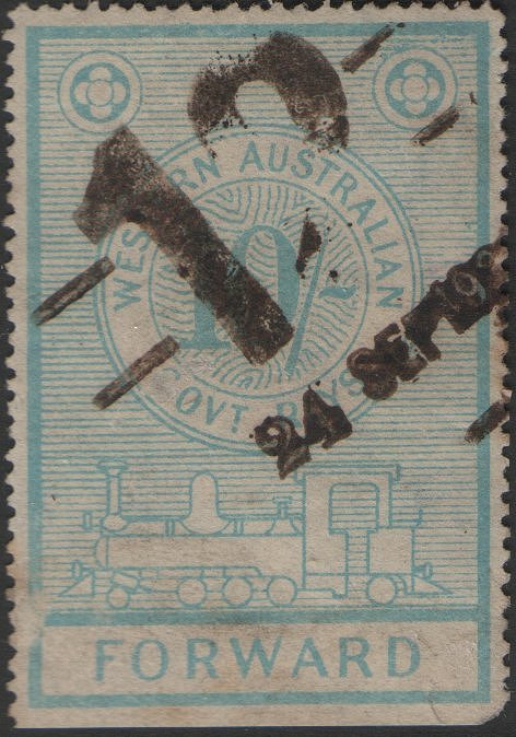 Western Australia Railway Parcels Stamps First & Second Series 10/- used and dated