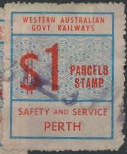 Australia WAGR Railway Parcel Stamps Fifth Series Stations PERTH