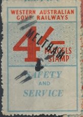 Australia WAGR Railway Parcel Stamps Fourth Series Stations MELTHAM