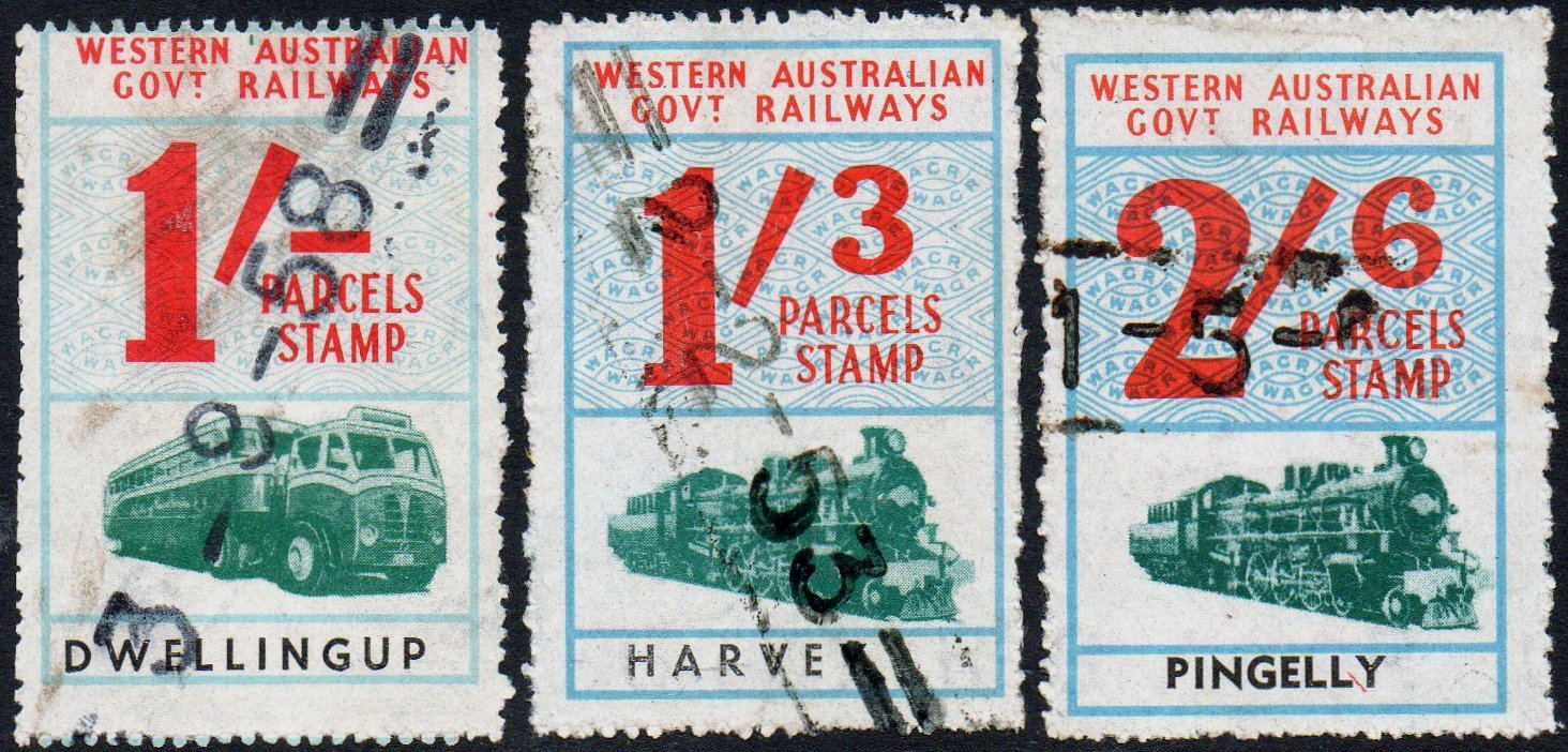 Western Australia Railway Parcels Stamps Wide Left Margins