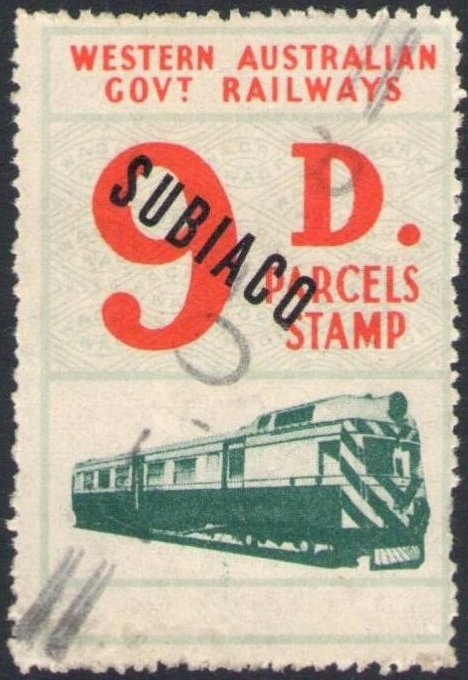 Western Australia Railway Parcels Stamps Subiaco