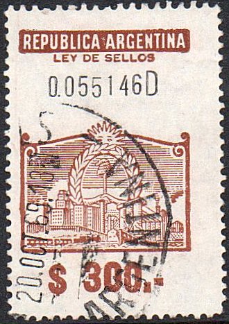 Argentina National Revenue Stamps with steam train in design