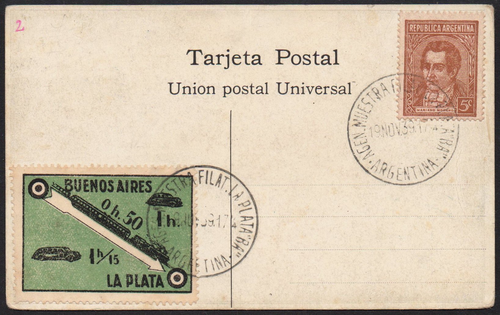 Argentina City of La Plata 1930s tourist publicity propaganda cinderella stamps on cover