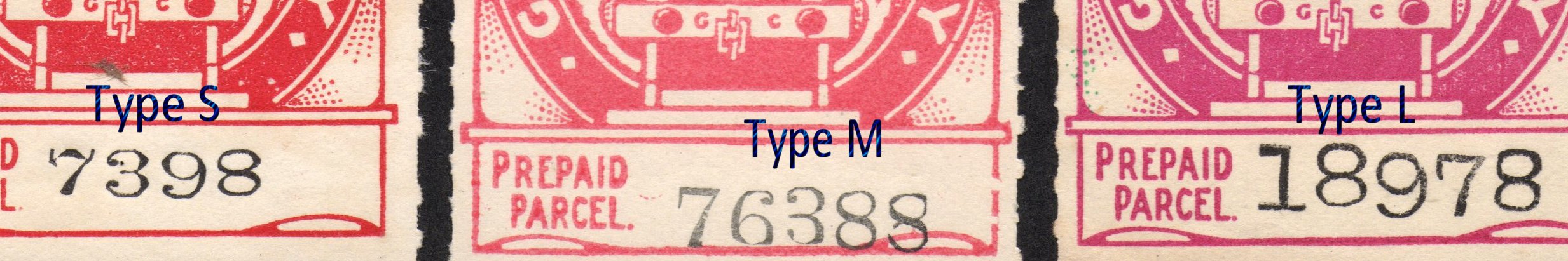 Great Central Railway Parcel Post Locomotive 1st Issue Numeral Fonts