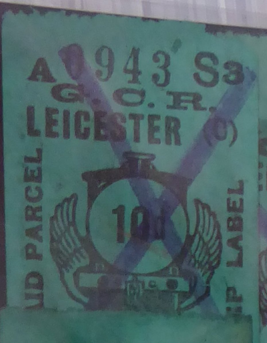 Great Central Railway Parcel Post Locomotive 10d on Green paper
