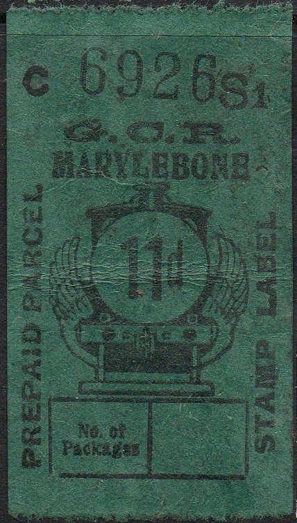 Great Central Railway Parcel Post Locomotive 11d on Green paper