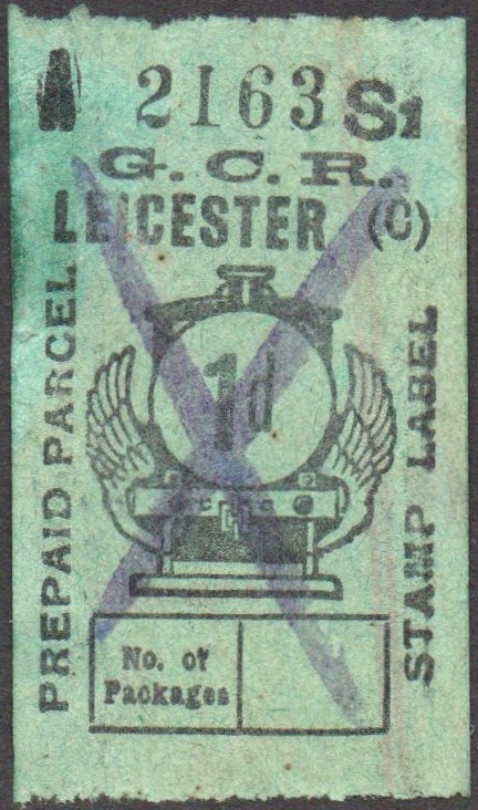 Great Central Railway Parcel Post Locomotive 1d on Green paper
