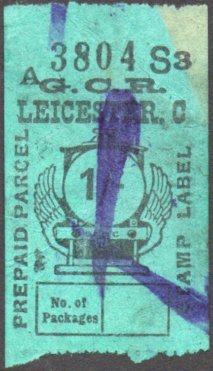 Great Central Railway Parcel Post Locomotive 1/- on Green Paper