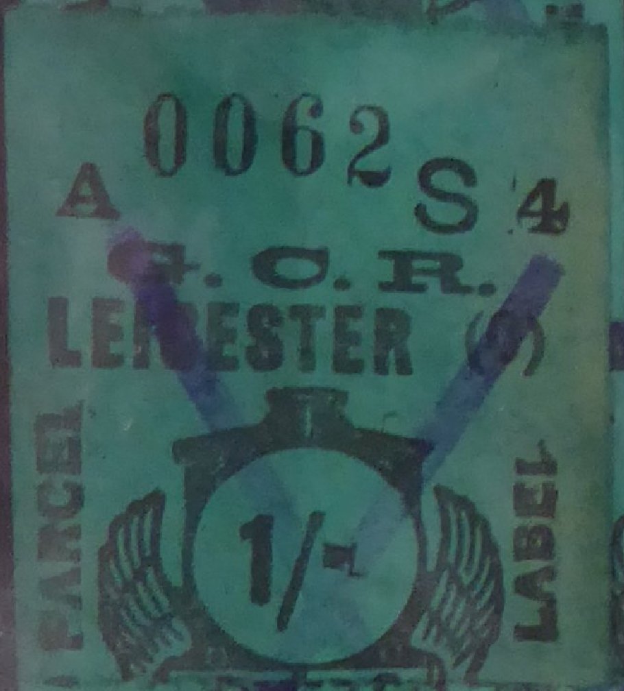 Great Central Railway Parcel Post Locomotive 1/- on Green Paper