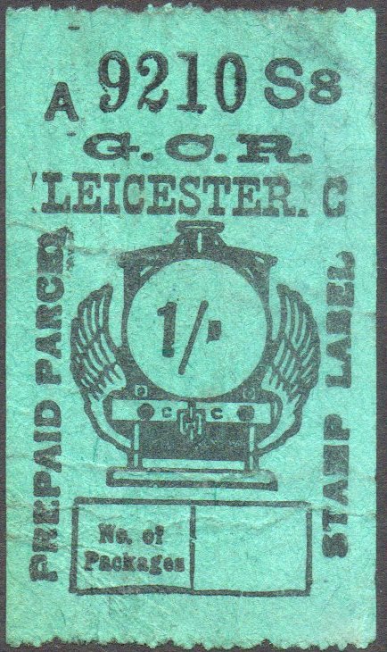 Great Central Railway Parcel Post Locomotive 1/- on Green Paper