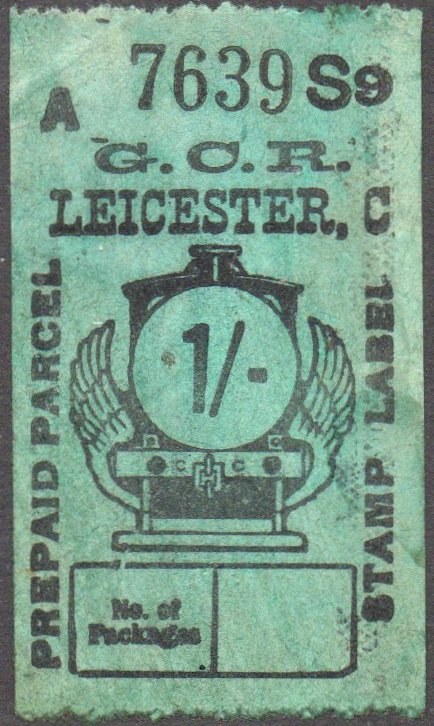 Great Central Railway Parcel Post Locomotive 1/- on Green Paper