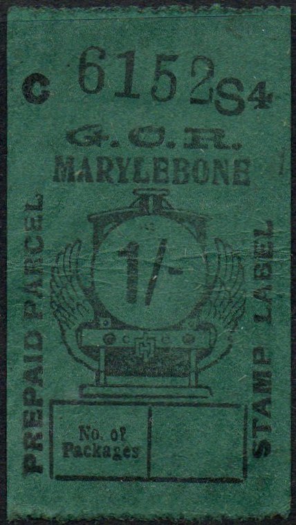 Great Central Railway Parcel Post Locomotive 1/- on Green Paper