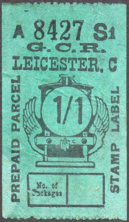 Great Central Railway Parcel Post Locomotive 1/ on Green paper.