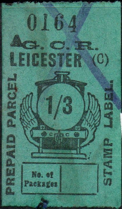 Great Central Railway Parcel Post Locomotive 1/3 on Green paper