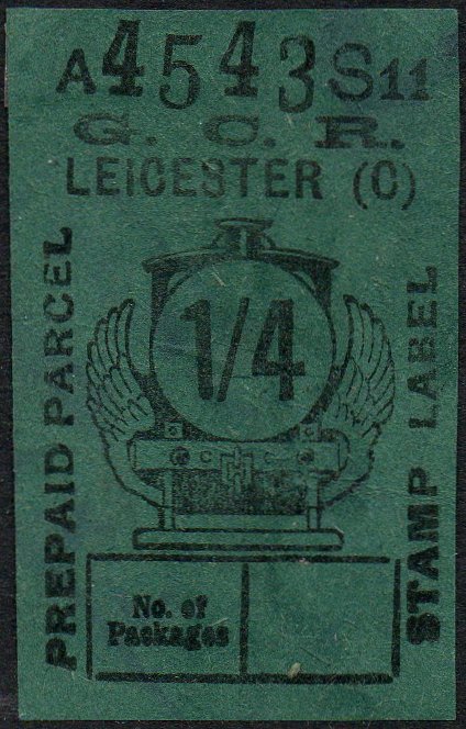 Great Central Railway Parcel Post Locomotive 1/4 on Green paper