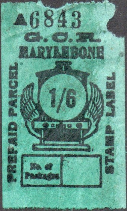 Great Central Railway Parcel Post Locomotive 1/6 on Green paper