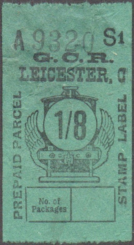 Great Central Railway Parcel Post Locomotive 1/8 on Green paper