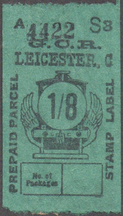 Great Central Railway Parcel Post Locomotive 1/8 on Green paper