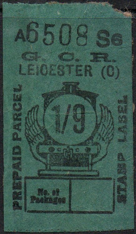 Great Central Railway Parcel Post Locomotive 1/9 on Green paper
