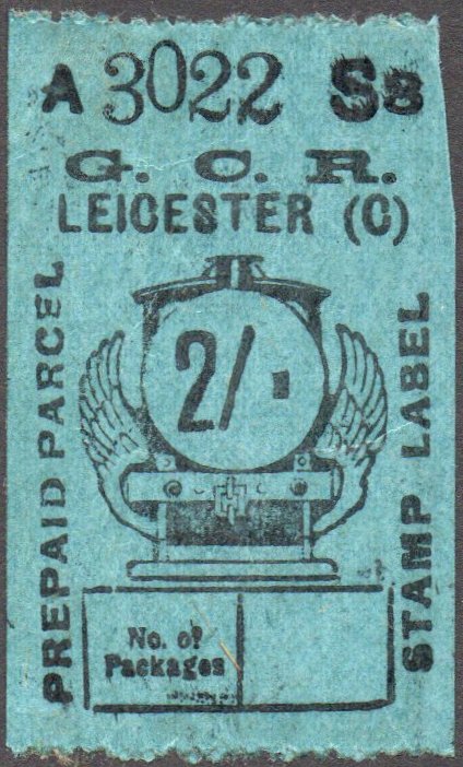Great Central Railway Parcel Post Locomotive 2/- on Green paper