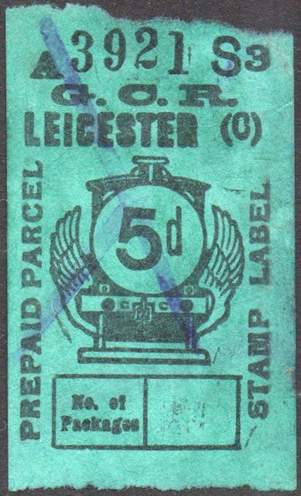 Great Central Railway Parcel Post Locomotive 5d on Green paper