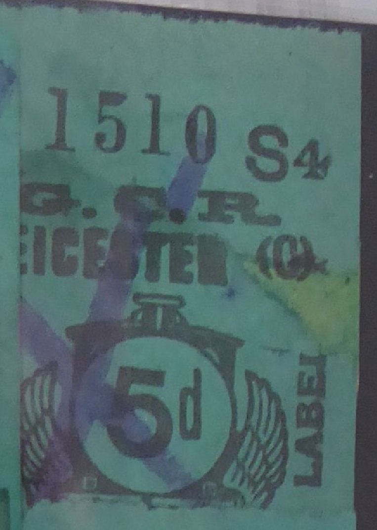 Great Central Railway Parcel Post Locomotive 5d on Green Paper