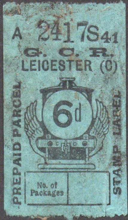 Great Central Railway Parcel Post Locomotive 6d on Green Paper