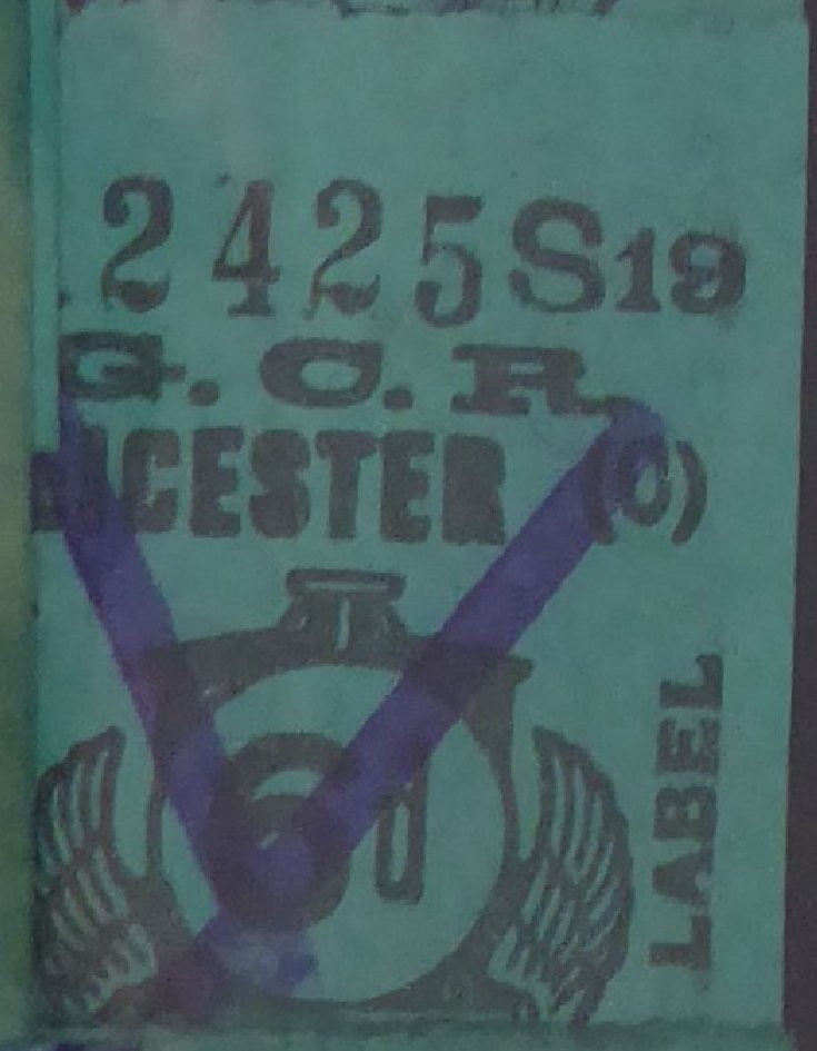 Great Central Railway Parcel Post Locomotive 6d on Green Paper