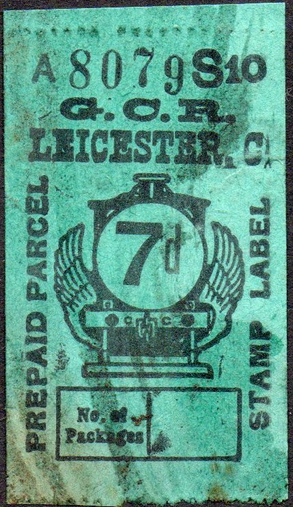 Great Central Railway Parcel Post Locomotive 7d on Green paper