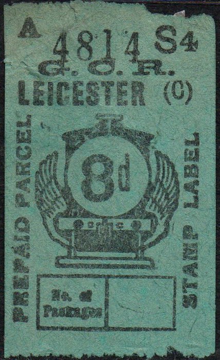 Great Central Railway Parcel Post Locomotive 8d on Green paper