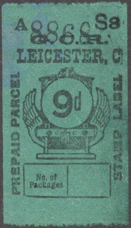 Great Central Railway Parcel Post Locomotive 9d on Green paper