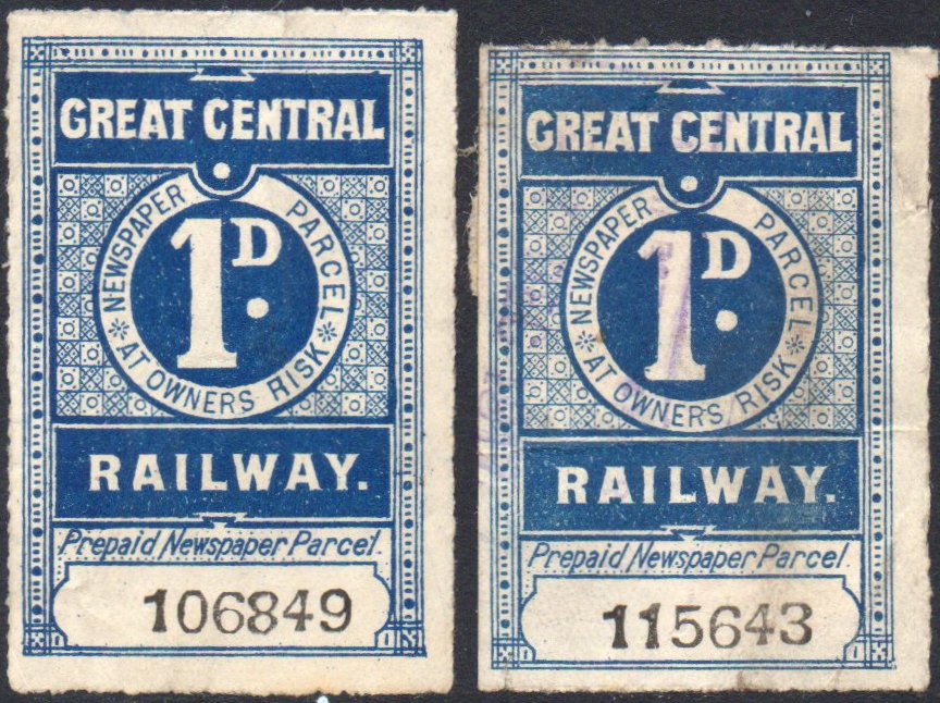 Great Central Railway Newspaper Stamps Small Font examples