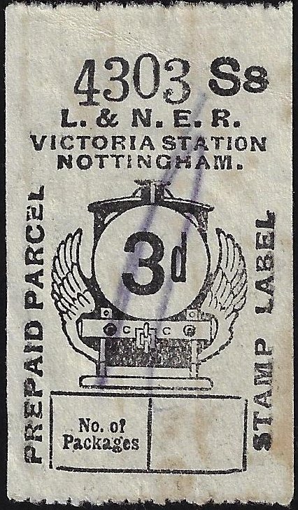 LNER use of Great Central Railway Parcel Post Locomotive stamp design 3d