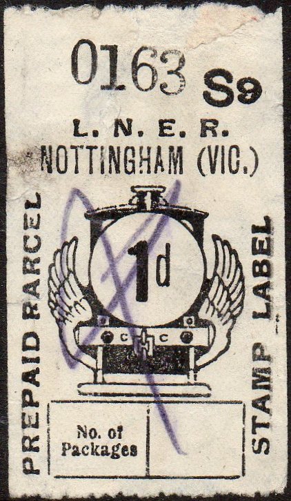 LNER use of Great Central Railway Parcel Post Locomotive stamp design 1d