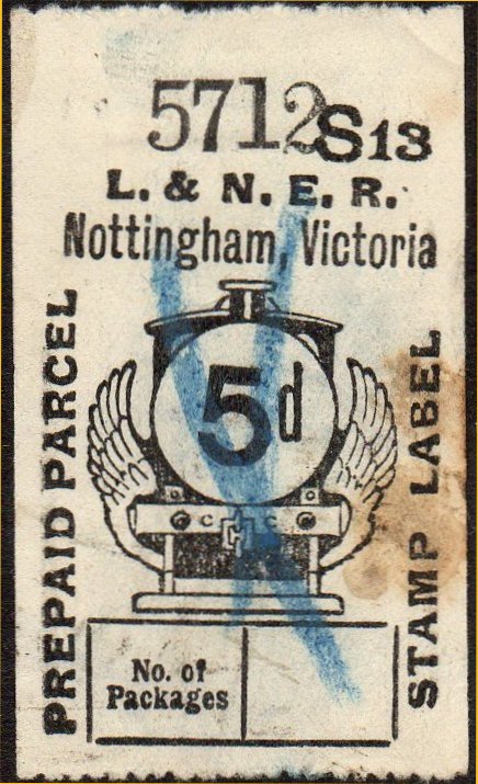 LNER use of Great Central Railway Parcel Post Locomotive stamp design 5d