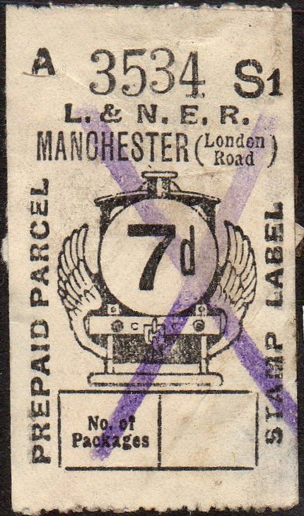 LNER use of Great Central Railway Parcel Post Locomotive stamp design 7d