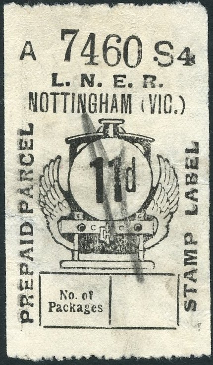 LNER use of Great Central Railway Parcel Post Locomotive stamp design 11d