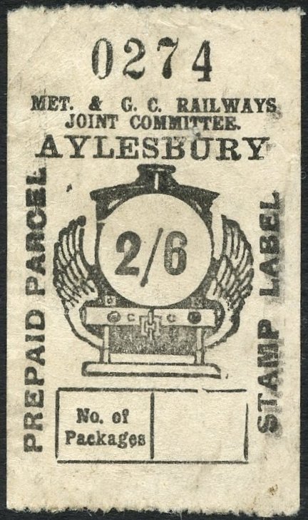 Metropolitan & Great Central Railways Joint Committee Parcel Post Locomotive stamps 2/6
