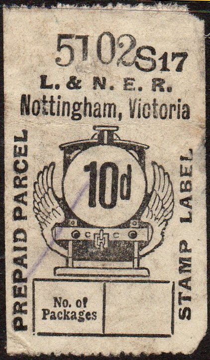 LNER use of Great Central Railway Parcel Post Locomotive stamp design 10d