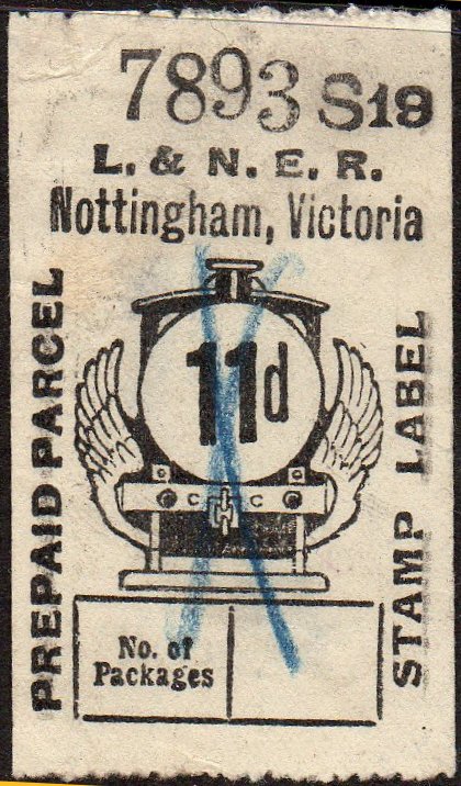 LNER use of Great Central Railway Parcel Post Locomotive stamp design 11d