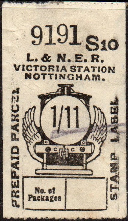 LNER use of Great Central Railway Parcel Post Locomotive stamp design 1/11