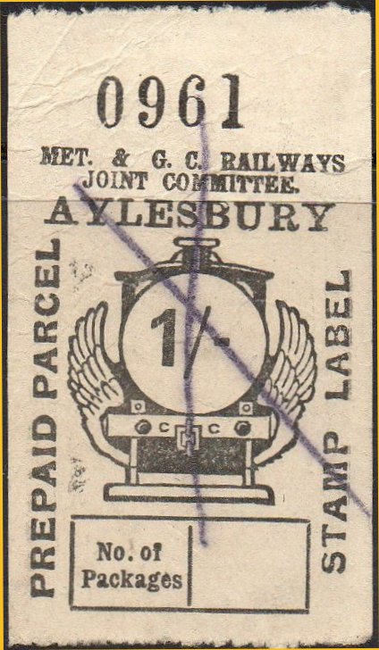 Metropolitan & Great Central Railways Joint Committee Parcel Post Locomotive stamps 1/- One Shilling