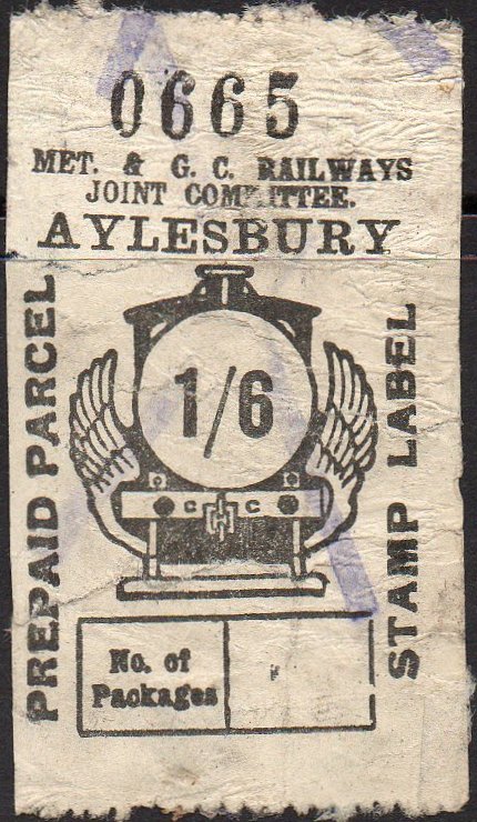Metropolitan & Great Central Railways Joint Committee Parcel Post Locomotive stamps 1/6