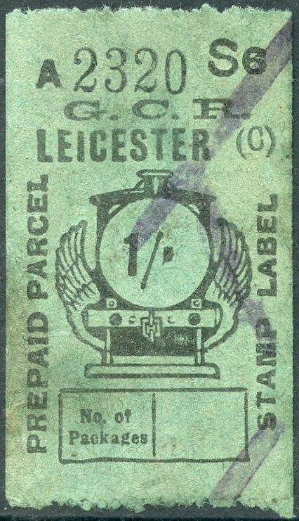 Great Central Railway Parcel Post Locomotive 1/- on Green Paper