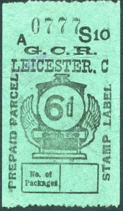 Great Central Railway Parcel Post Locomotive 6d on Green Paper