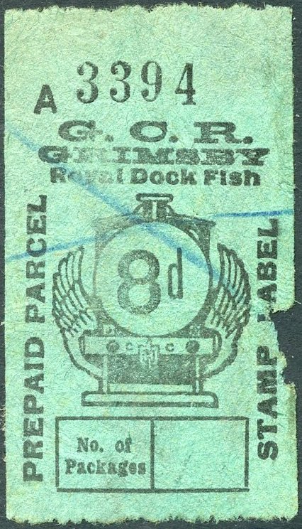Great Central Railway Parcel Post Locomotive 8d on Green paper