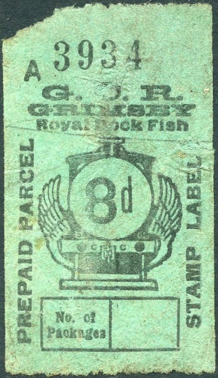 Great Central Railway Parcel Post Locomotive 8d on Green paper
